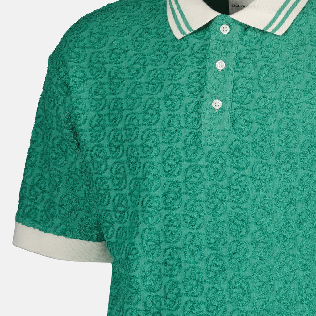 Polos Polo Monogramme MC Drole De Monsieur Verde Homme