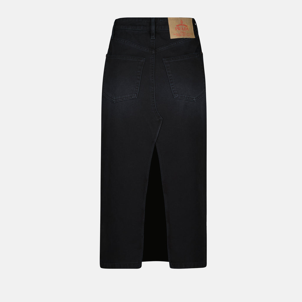 Jupes Jupe en jean Prada Noir Femme