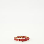 Image de l'article Bracelet en cuir Vlogo rouge de la marque Valentino Garavani pour Femme - Saison Printemps-Été 2026 - Vue de Dos