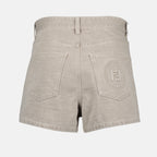 Shorts Pantalones Cortos de Denim Fendi Gris Femme