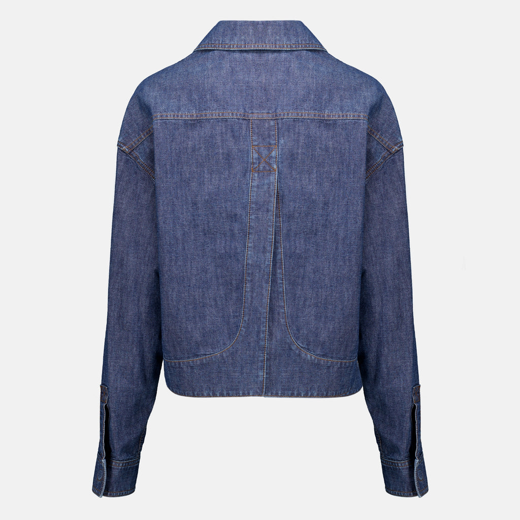 Vestes Blaue Denimjacke Fendi Bleu Femme