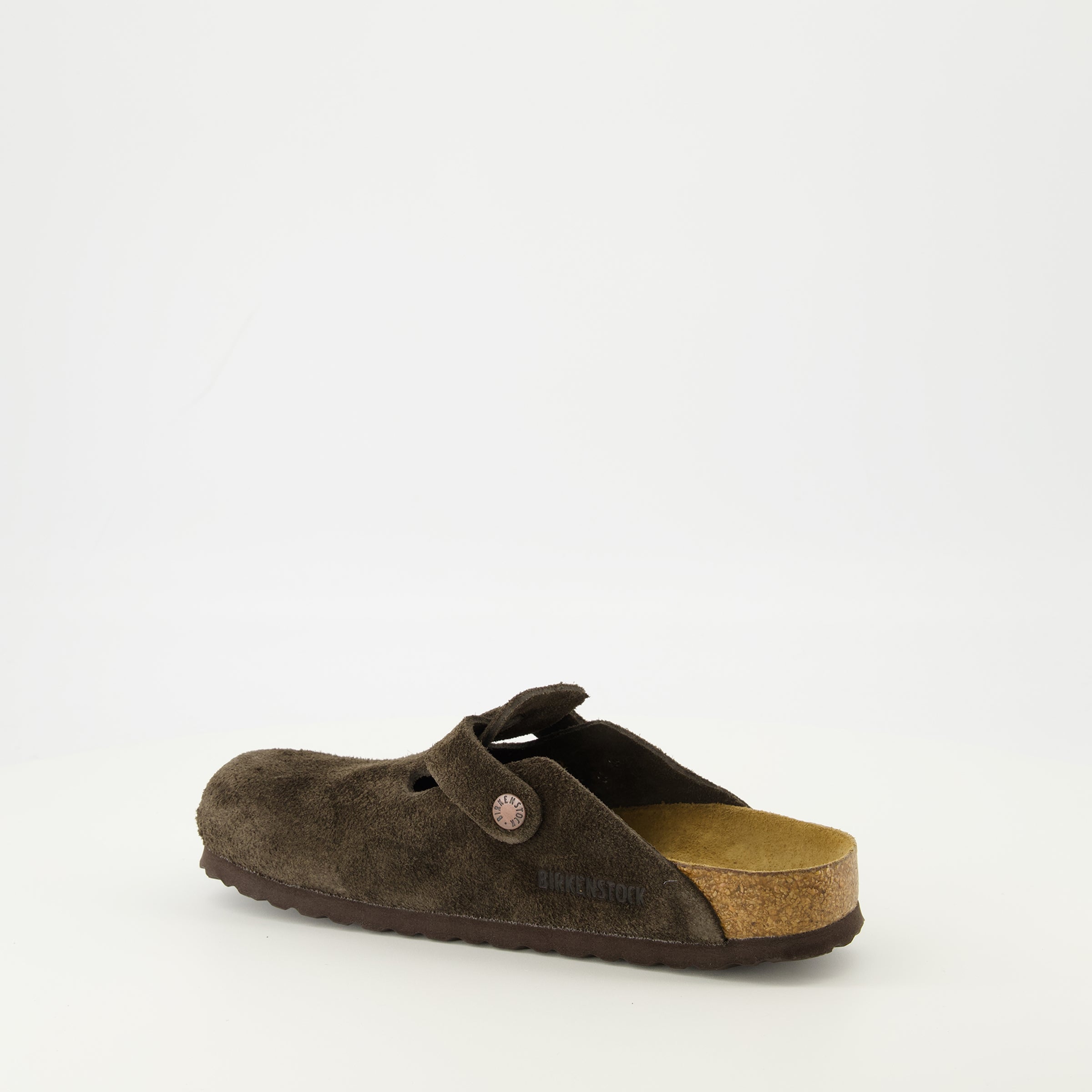 Image de l'article Mules Boston marron de la marque Birkenstock pour Unisex - Saison Printemps-Été 2026 - Vue trois quarts arrière droite