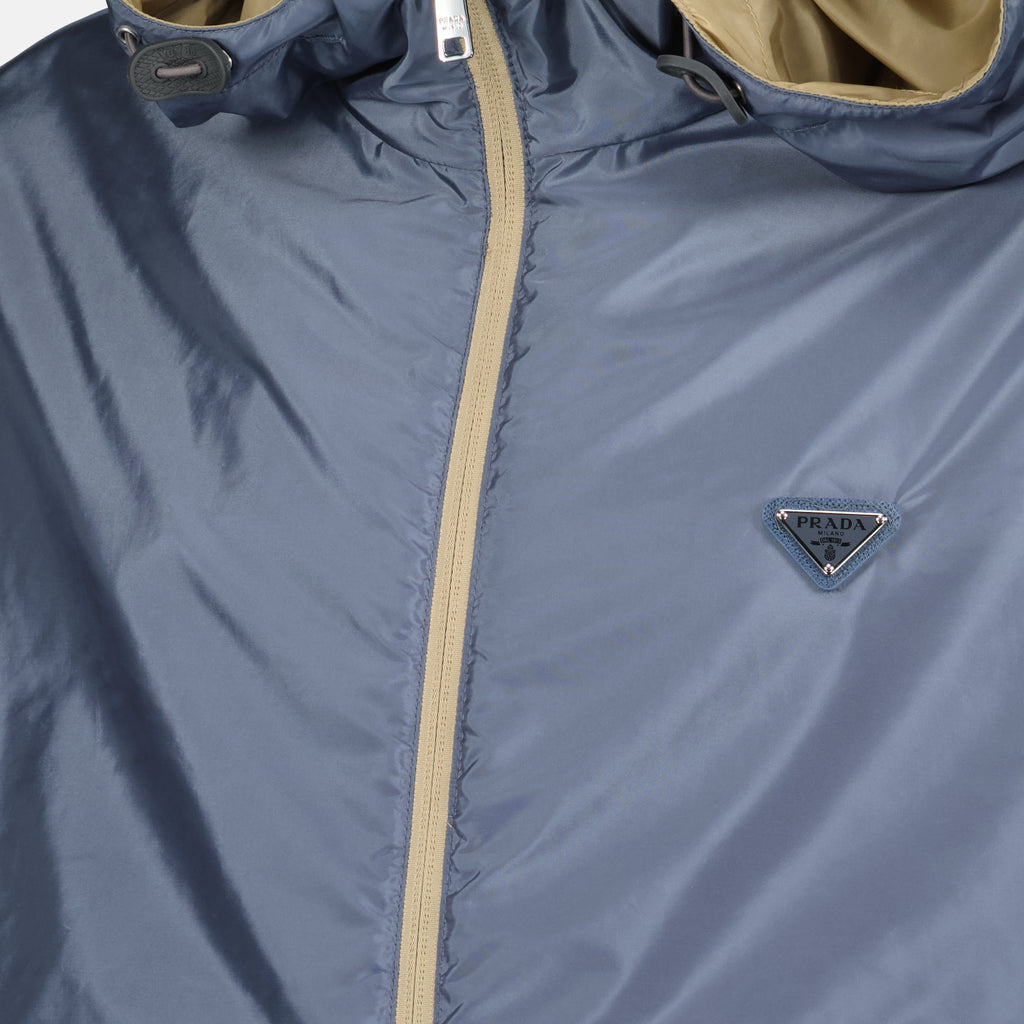 Vestes Casaco Reversível em Re-Nylon Castanho Prada Beige Homme