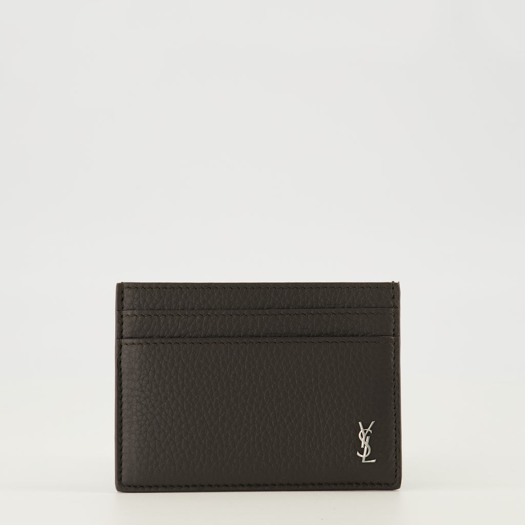 Image de l'article Porte-cartes Tiny Cassandre noir de la marque Saint Laurent pour Homme - Saison Printemps-Été 2026 - Vue de Face