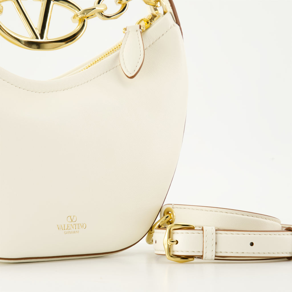 Borse a tracolla Borsa Hobo VLogo Moon Valentino Garavani Beige Femme