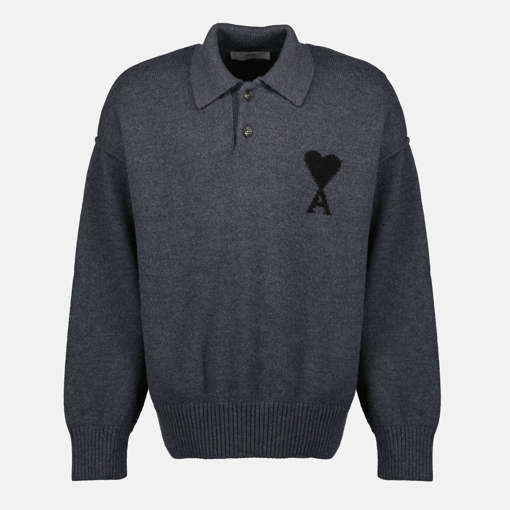 Polos Polo de Lana Ami PARIS Gris Homme