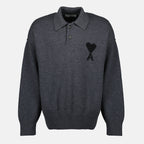 Polos Polo de Lana Ami PARIS Gris Homme