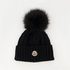 Image of the article Cashmere beanie with pompom from the brand Moncler for Women - Autumn-Winter Season 2025 - Front View