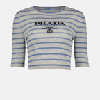 니트웨어 P24V1G S 231 11J5 f0vwz marmo+pervinca Prada 회색 Femme