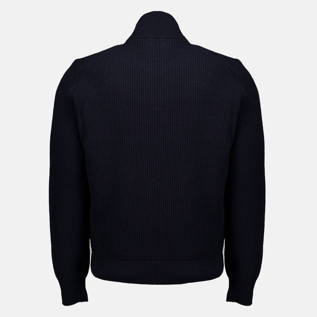 Vestes Cardigan bi-matière matelassé Moncler Bleu foncé Homme
