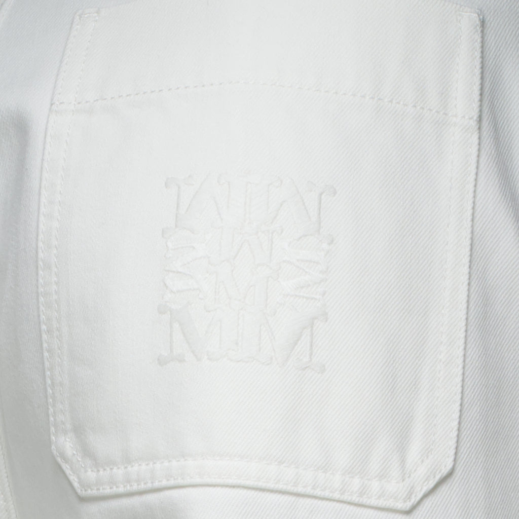 Pantalons Wide White Bull Cotton Pants Max Mara Blanc Femme