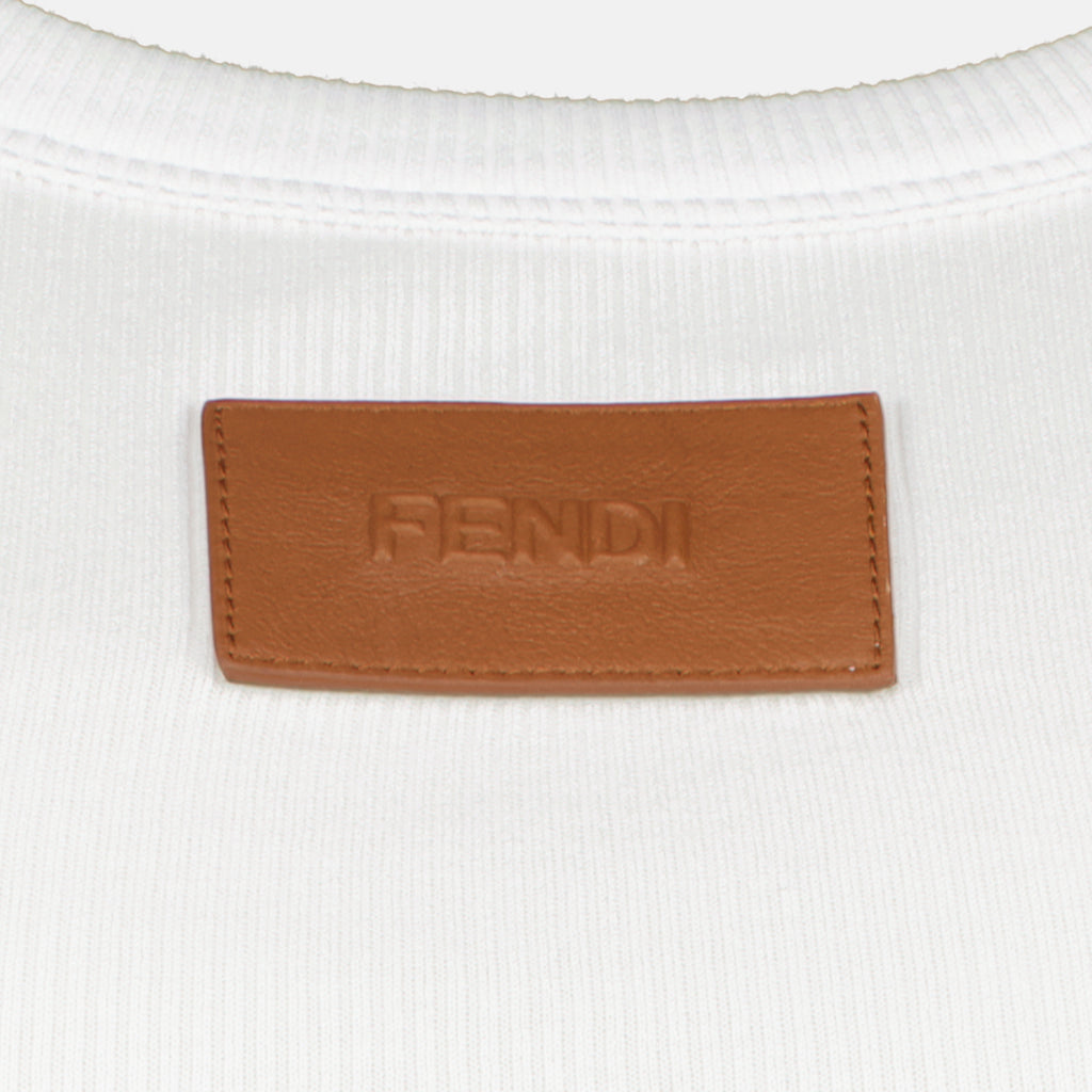 Tops Canotta in Cotone Bianco Fendi Blanc Femme