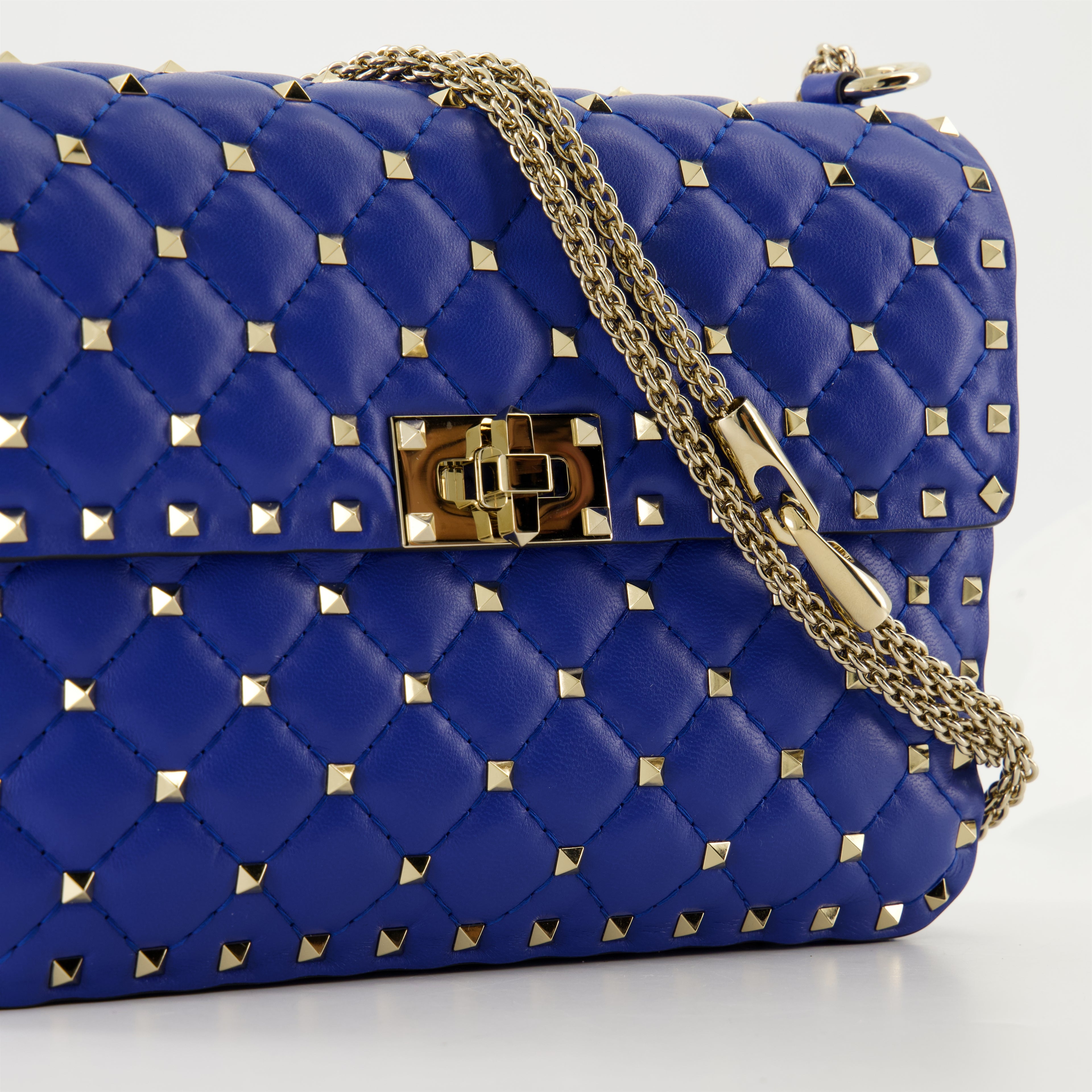 Sacs bandoulière Sac Rockstud Spike moyen Valentino Garavani Bleu Femme