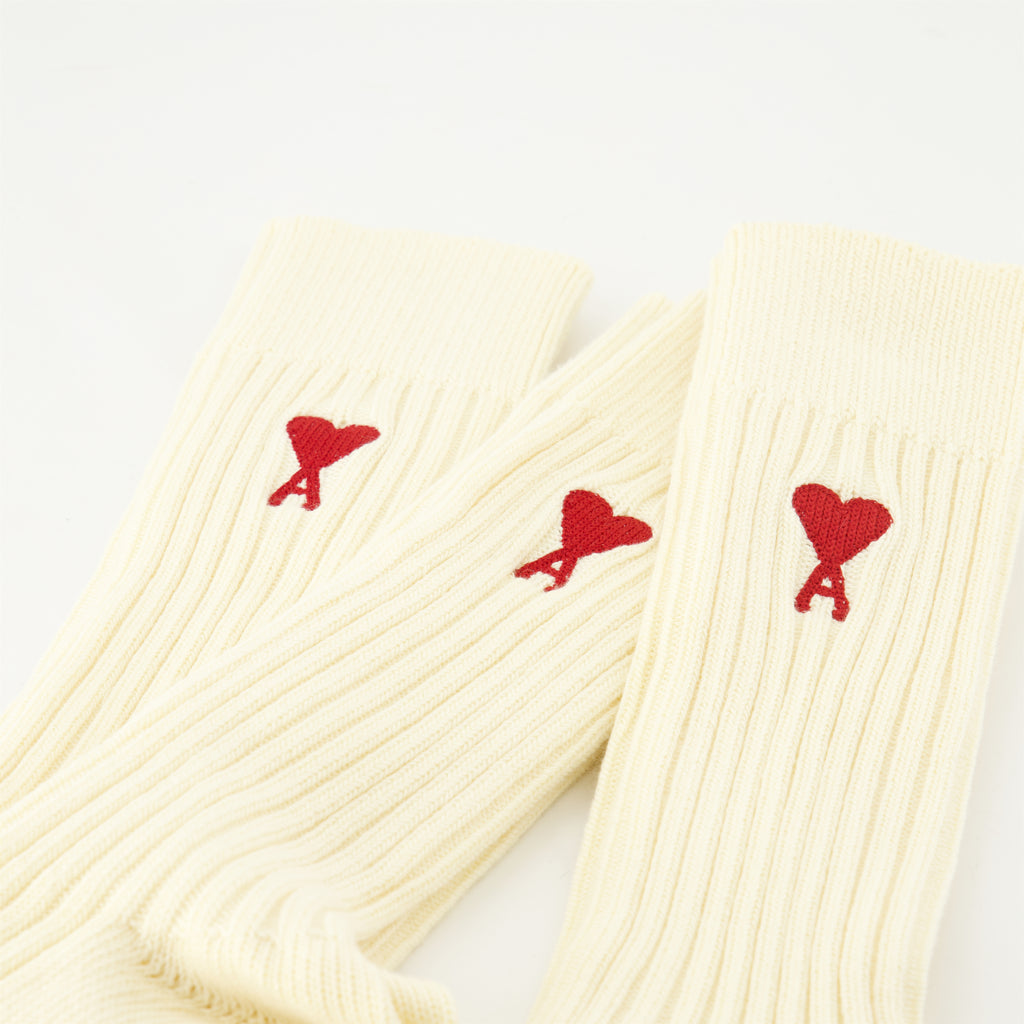 Ropa interior y homewear Calcetines AMI Heart Ami PARIS Beige Unisexo