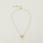 여성을 위한 발렌티노 가라바니 브랜드 VLogo 진주 목걸이 이미지 - 2025 가을-겨울 시즌 - 정면 보기