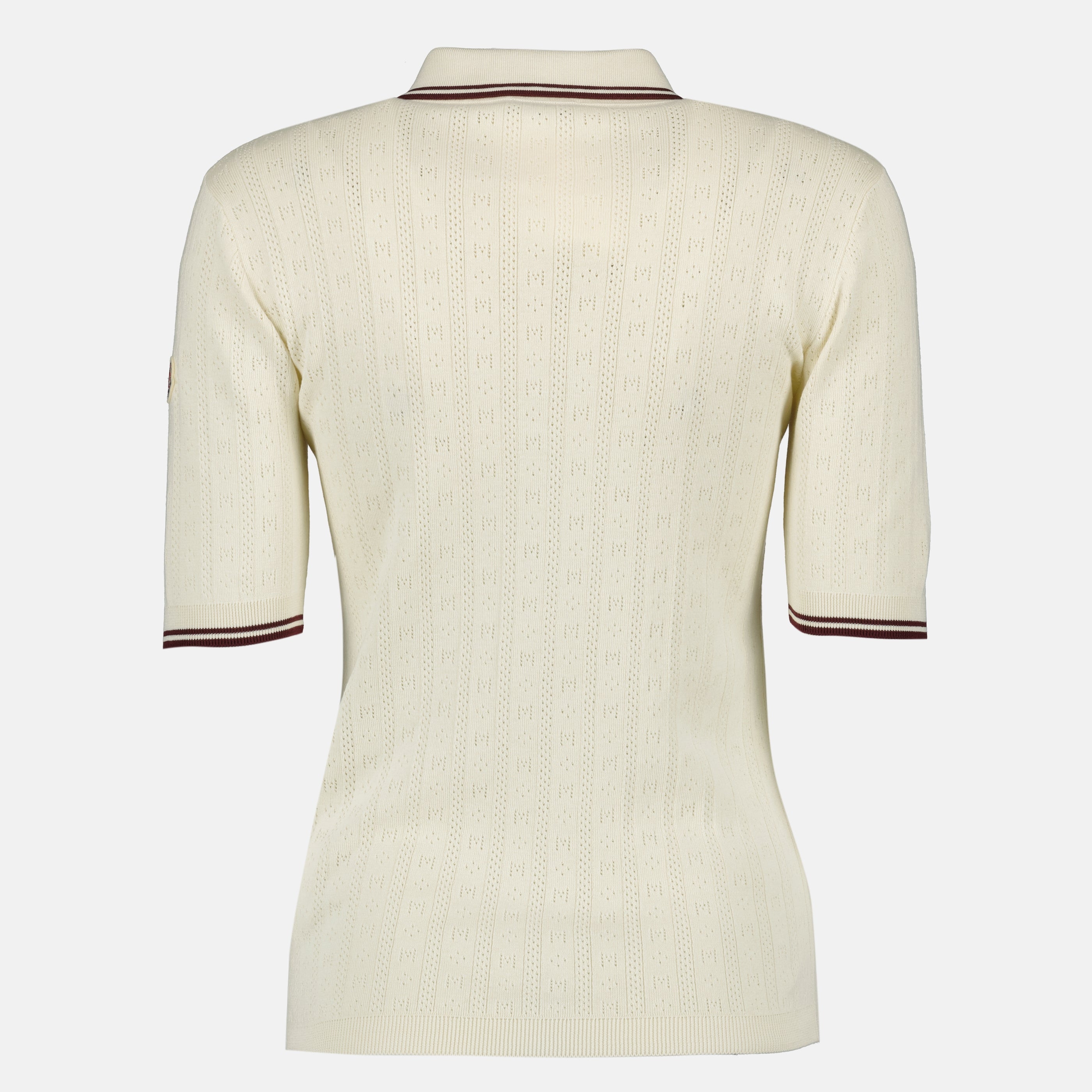 Polos Polo in Cotone Pattern Beige Moncler Blanc Femme