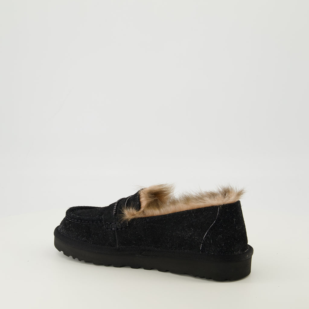 Image of the Ugg brand black Ellis loafers for Women - Spring-Summer 2026 - Three-quarter back right view