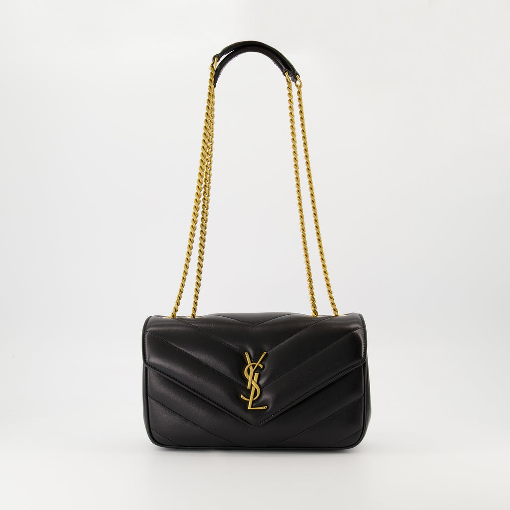 Sacs à main et épaule Borsa Loulou Piccola in Pelle Nera Saint Laurent Noir Femme