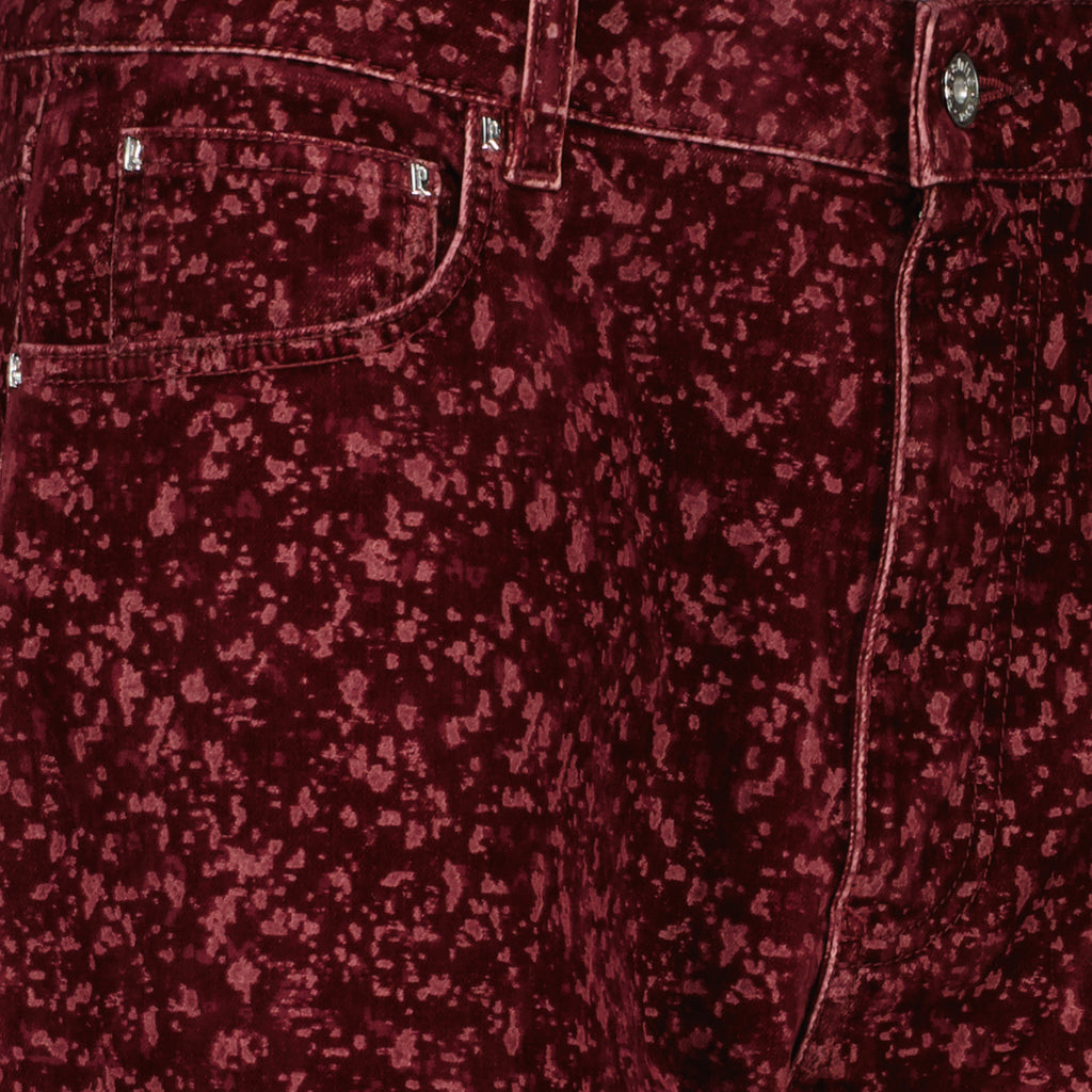 Image de l'article Jean rouge effet velours en coton de la marque Rabanne pour Femme - Saison Printemps-Été 2026 - Vue détaillée_1