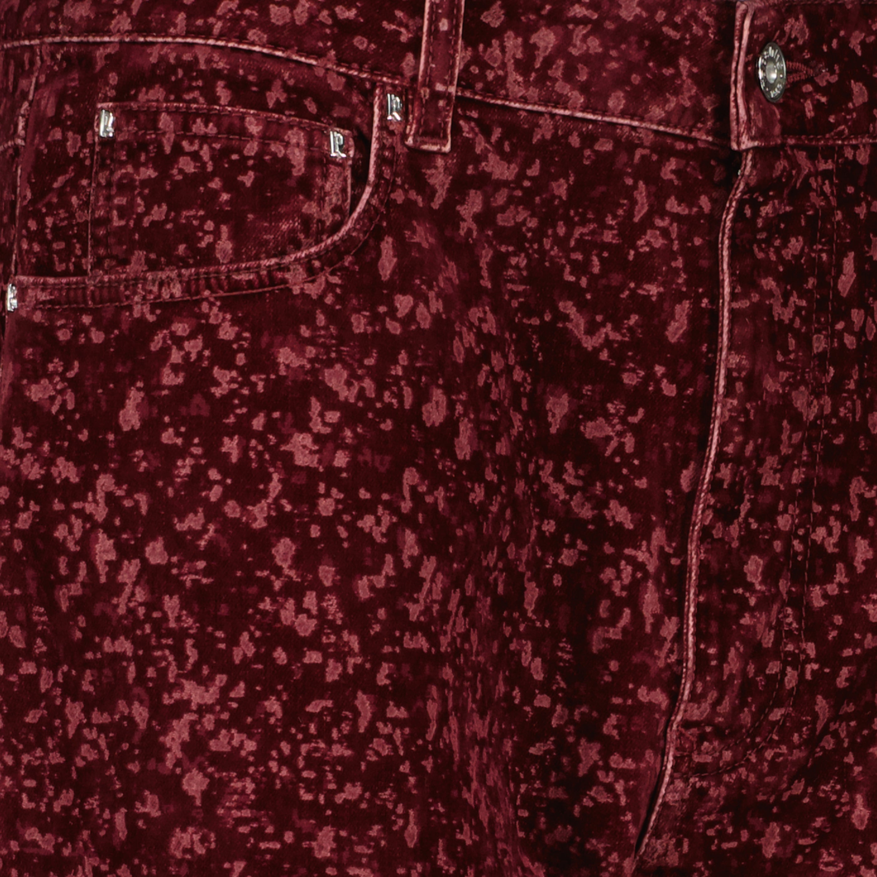 Image de l'article Jean rouge effet velours en coton de la marque Rabanne pour Femme - Saison Printemps-Été 2026 - Vue détaillée_1