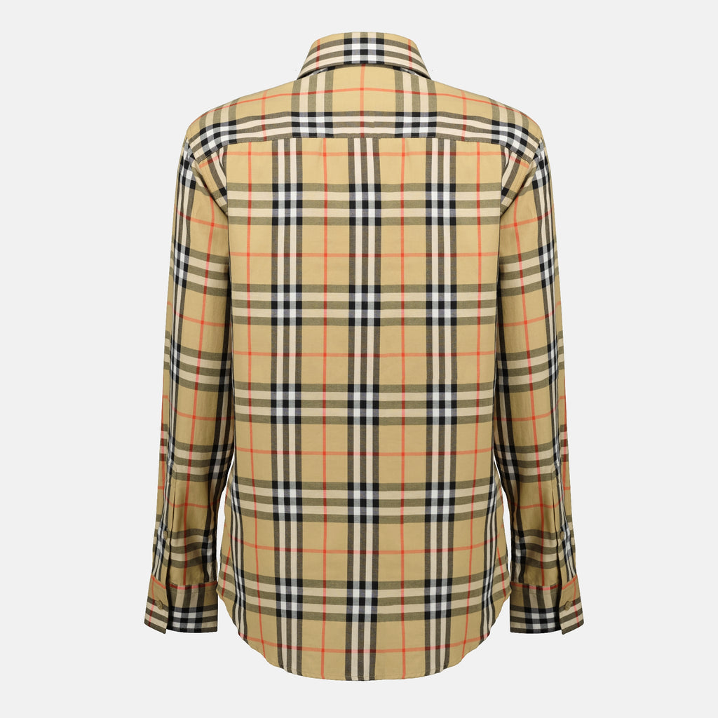 Immagine della camicia a quadri beige di Burberry per donna - Collezione Primavera-Estate 2026 - Vista Posteriore