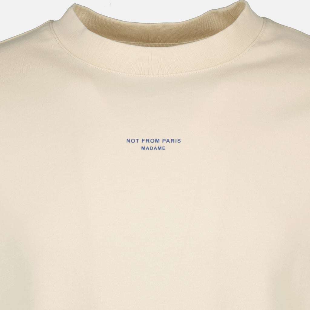 ブランドDrole De Monsieurの男性用ベージュスローガンTシャツの記事の画像 - 春夏2026 - 詳細ビュー_1