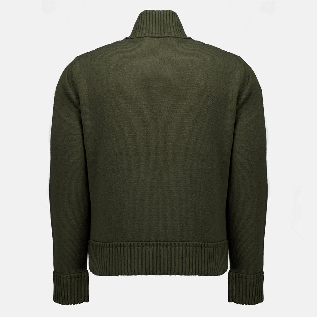 Vestes Cardigan bi-matière kaki Moncler Vert Homme
