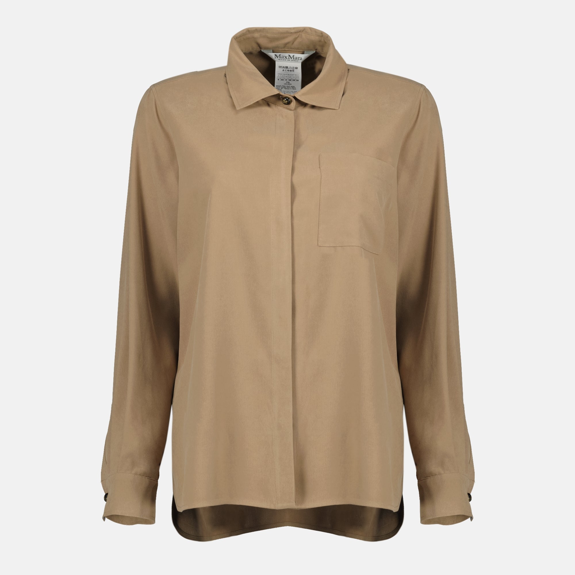 Image de l'article Chemise en soie marron de la marque Max Mara pour Femme - Saison Printemps-Été 2026 - Vue de Face