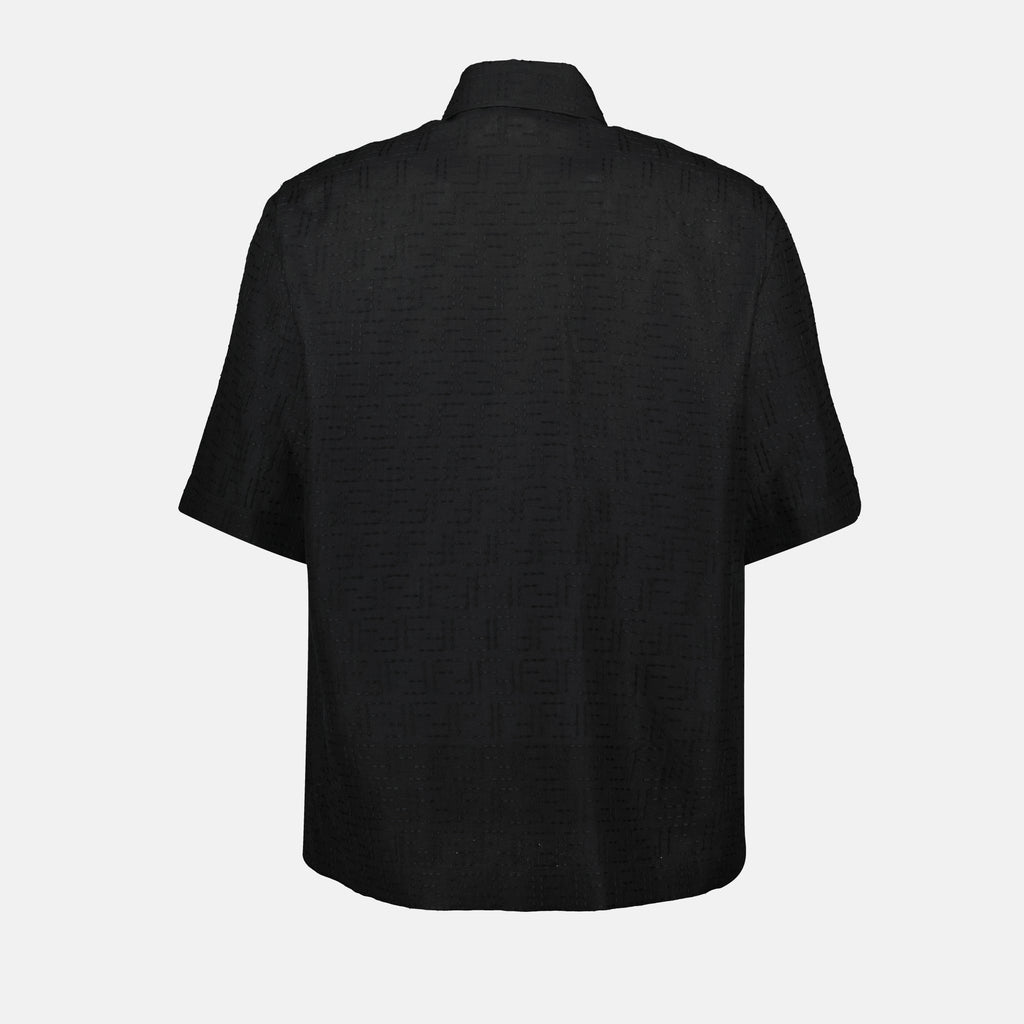 Chemises Chemise FF en lin Fendi Noir Homme