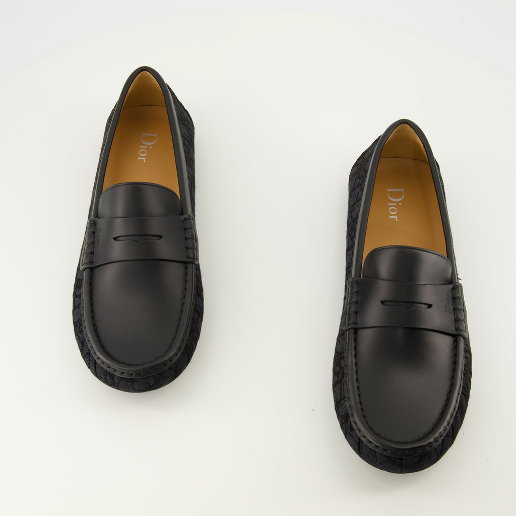 Mocassins Mocassins Roadie en cuir noir Dior Noir Homme