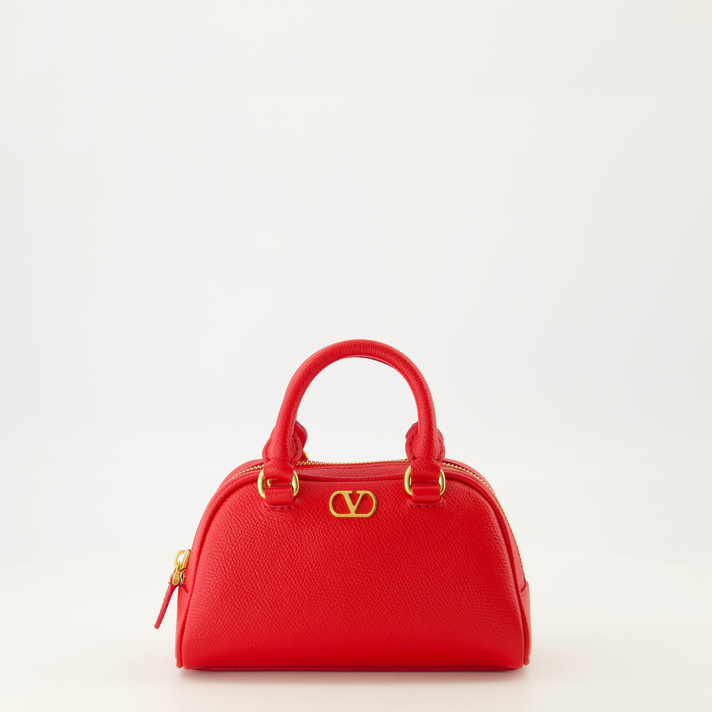 Image de l'article Mini sac Bowling Vlogo rouge de la marque Valentino Garavani pour Femme - Saison Printemps-Été 2026 - Vue de Face