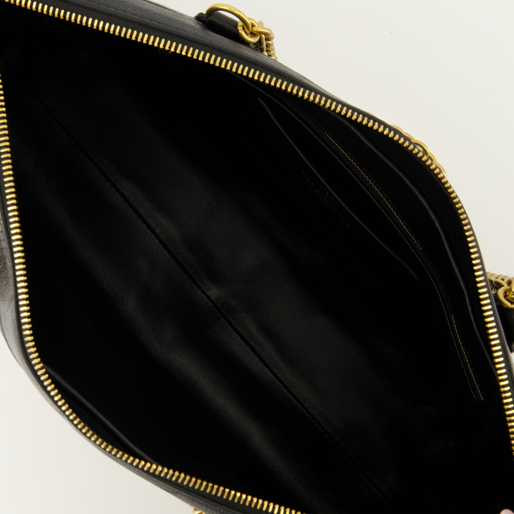Sacs bandoulière Sac Panthea en cuir nappa noir Valentino Garavani Noir Femme
