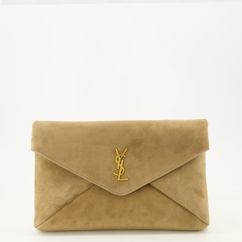 Pochettes Pouch Cassandre em Suede Bege Saint Laurent Beige Femme