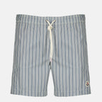 Beachwear ストライプナイロン水着ショーツ Moncler Bleu foncé Homme