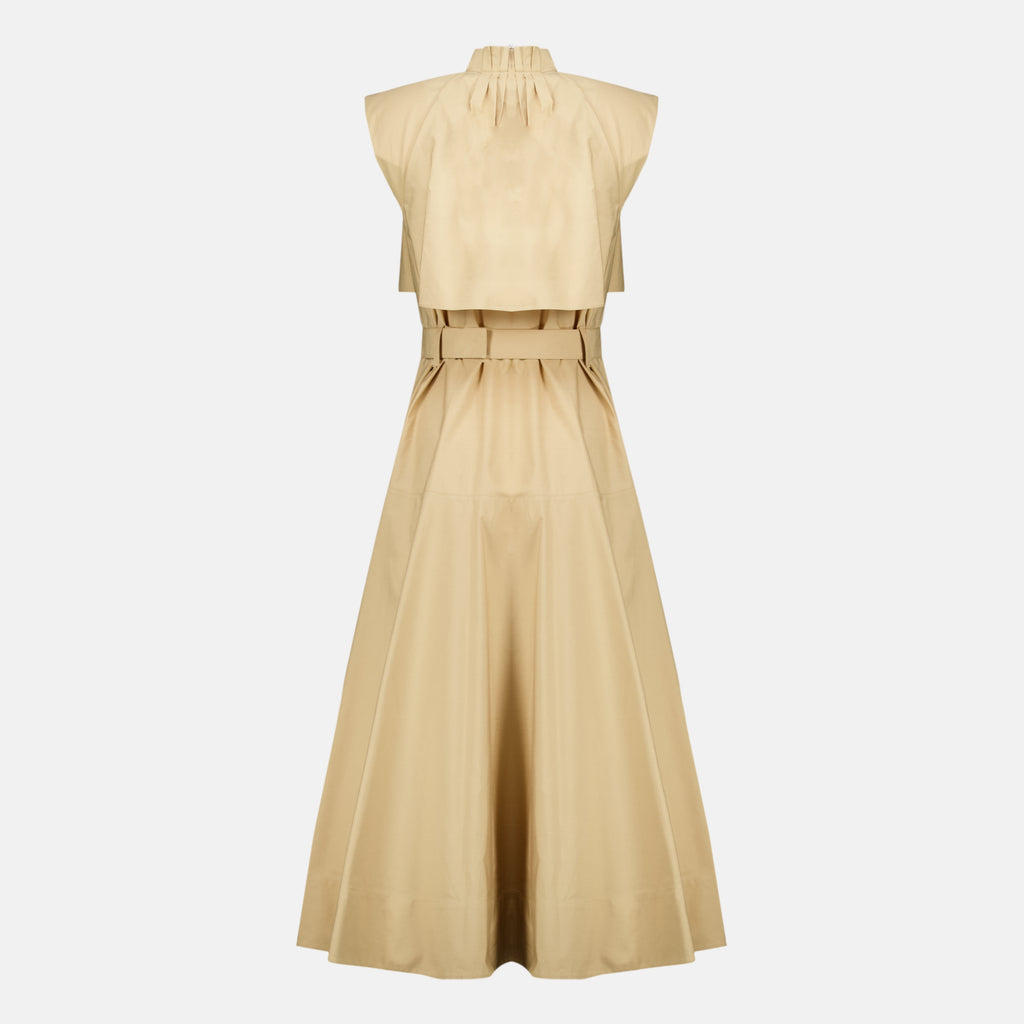 Robes Vestido Midi de Popelín Burberry Beige Femme