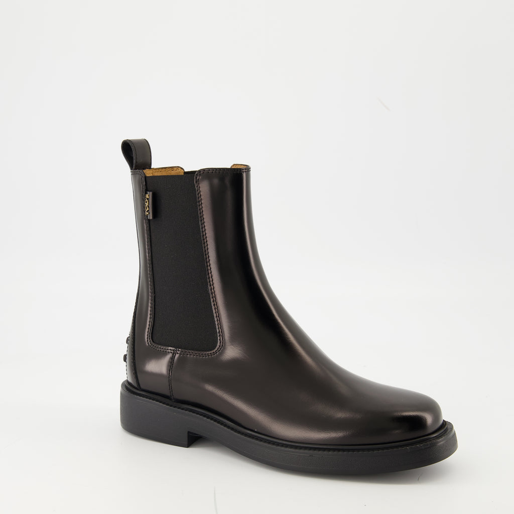 Image de l'article Bottines en cuir de la marque Tod's pour Femme - Saison Automne-Hiver 2025 - Vue trois quarts avant droite