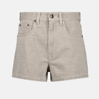 Shorts Pantalones Cortos de Denim Fendi Gris Femme