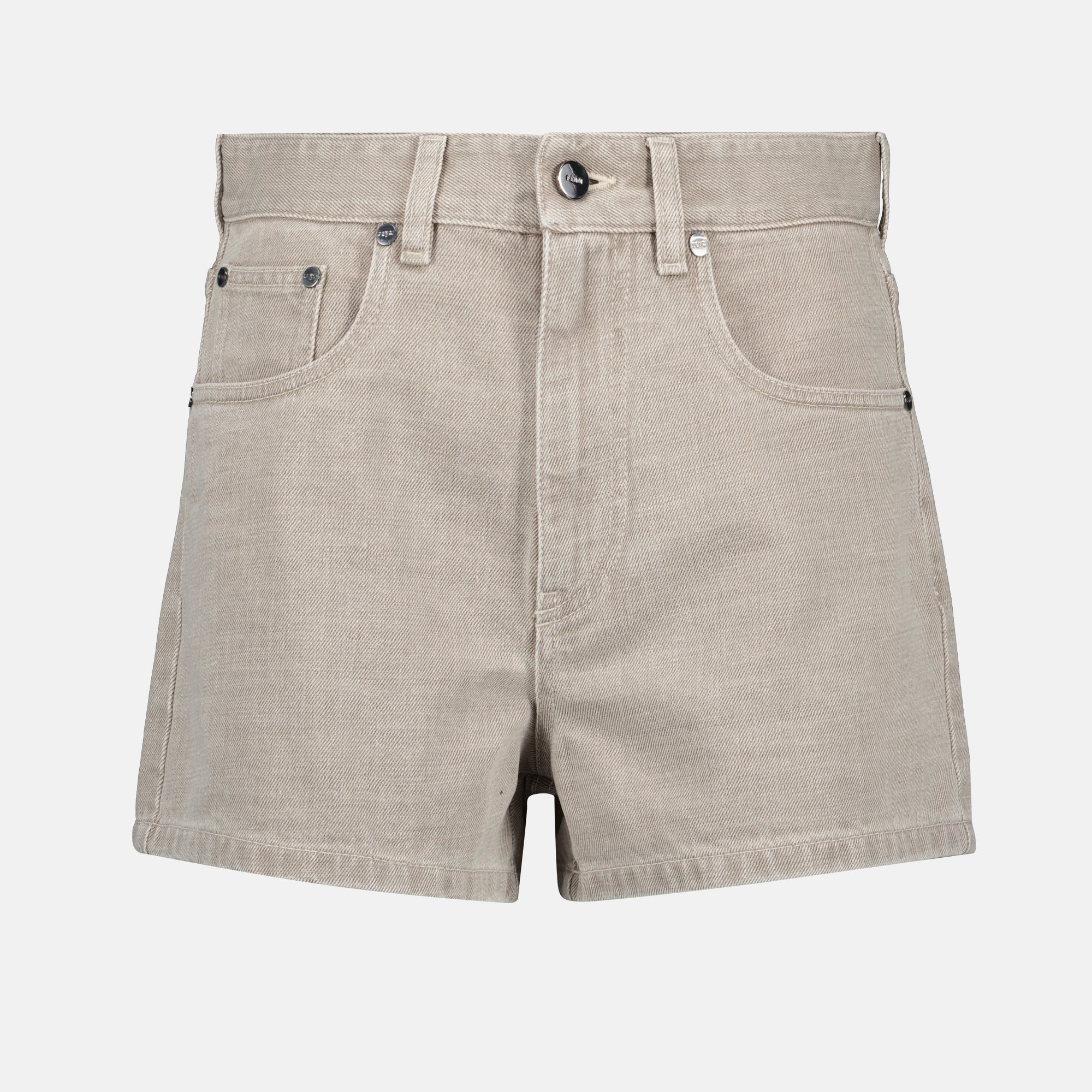 Shorts Short en denim Fendi Gris Femme