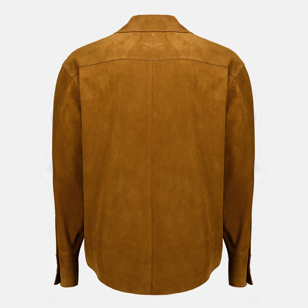 Manteaux Brown Suede Overshirt Ami PARIS Marron Unisexe