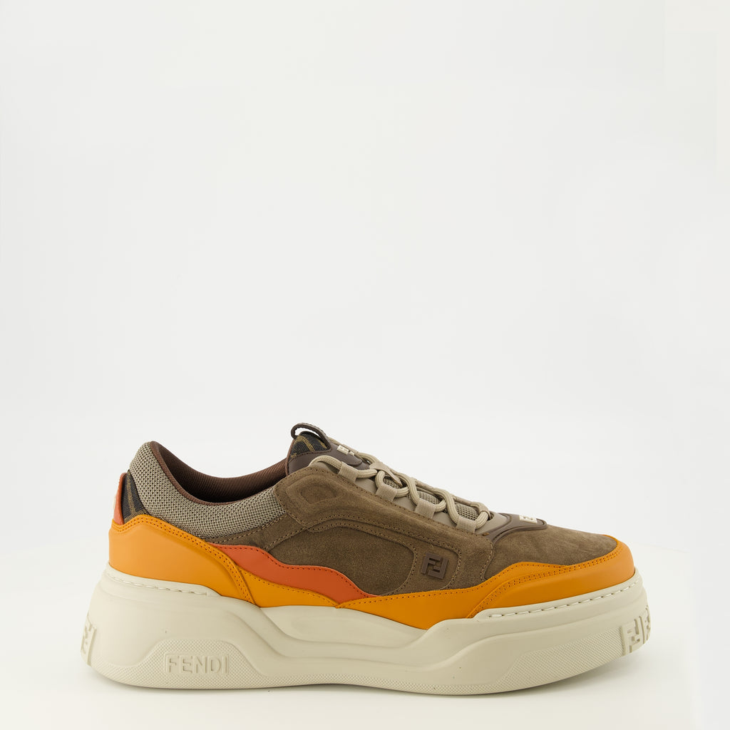 Baskets フェンディ フォース ブラウン スニーカー Fendi Marron Homme