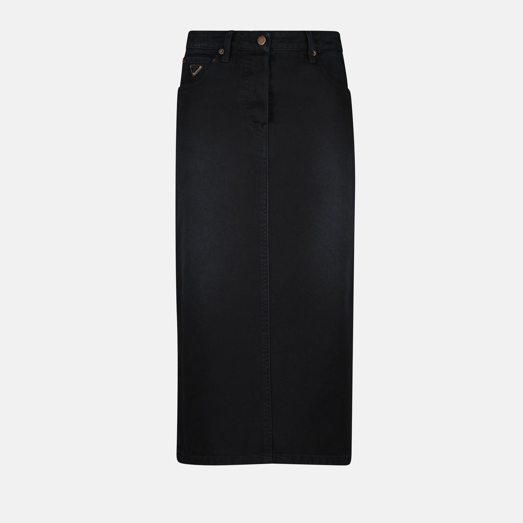 Jupes Jupe en jean Prada Noir Femme