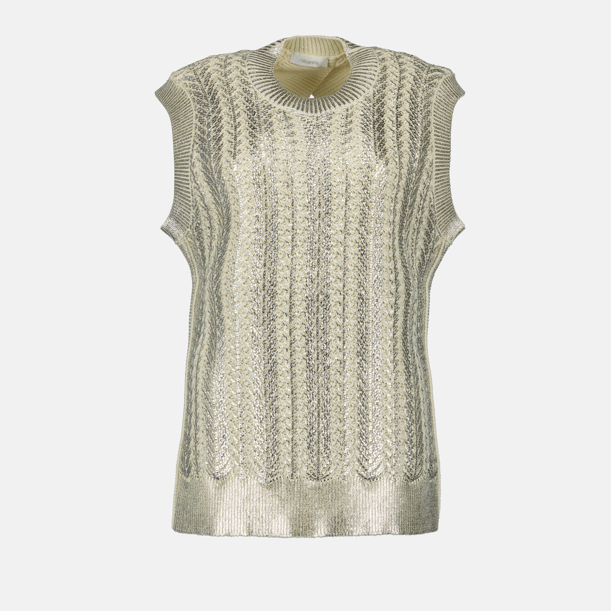 Maille Pull sans maches Rabanne Beige Femme