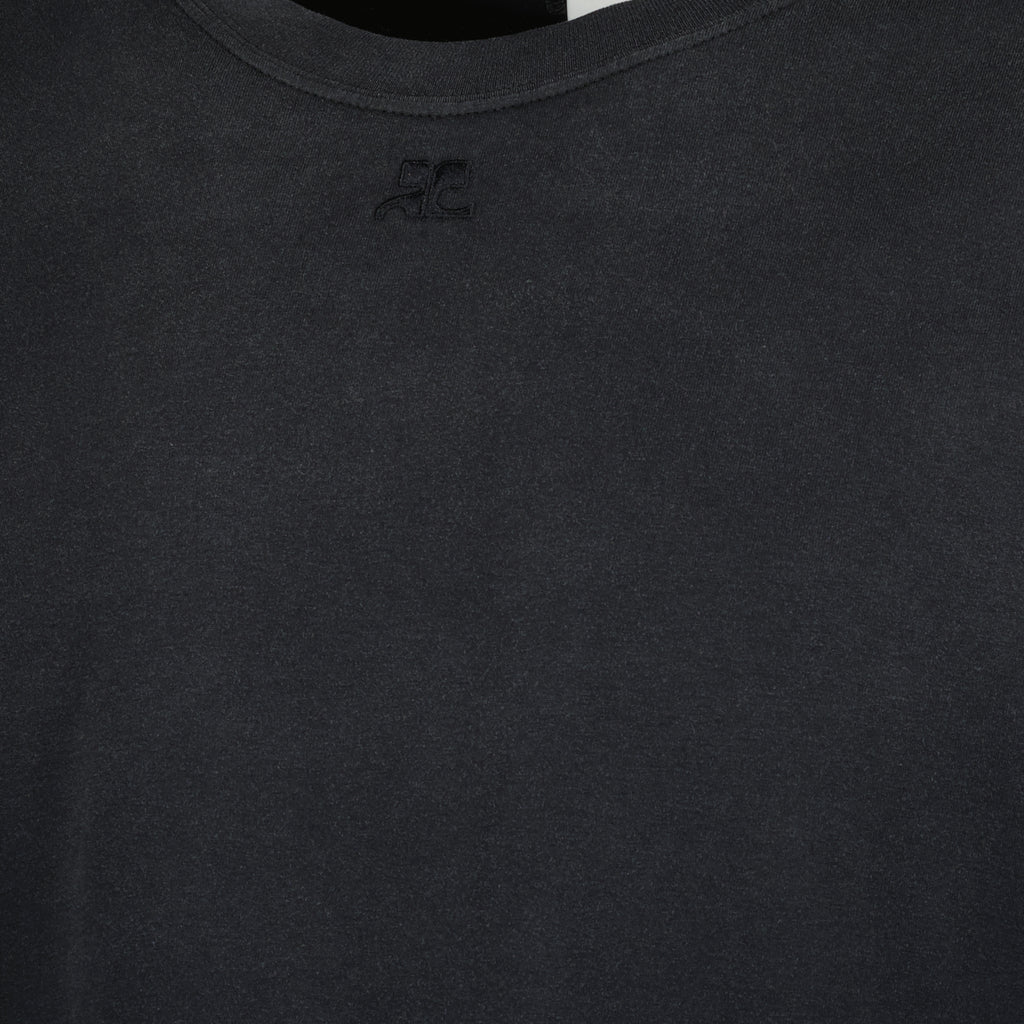 メンズ用のCourrègesブランドのグレーのオーバーサイズTシャツの画像 - 2026年春夏シーズン - 詳細ビュー_1