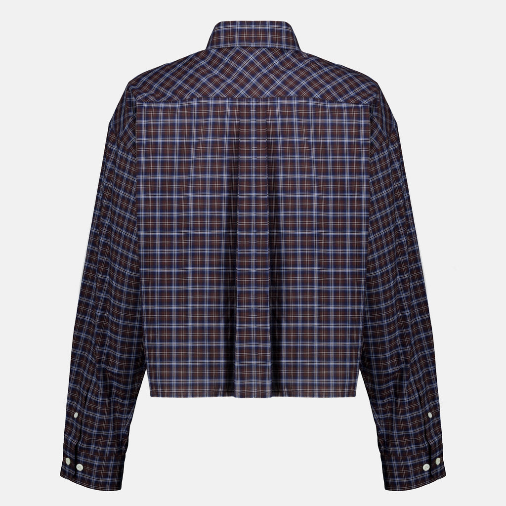 Chemises Camisa de Algodón a Cuadros Miu Miu Violet Femme