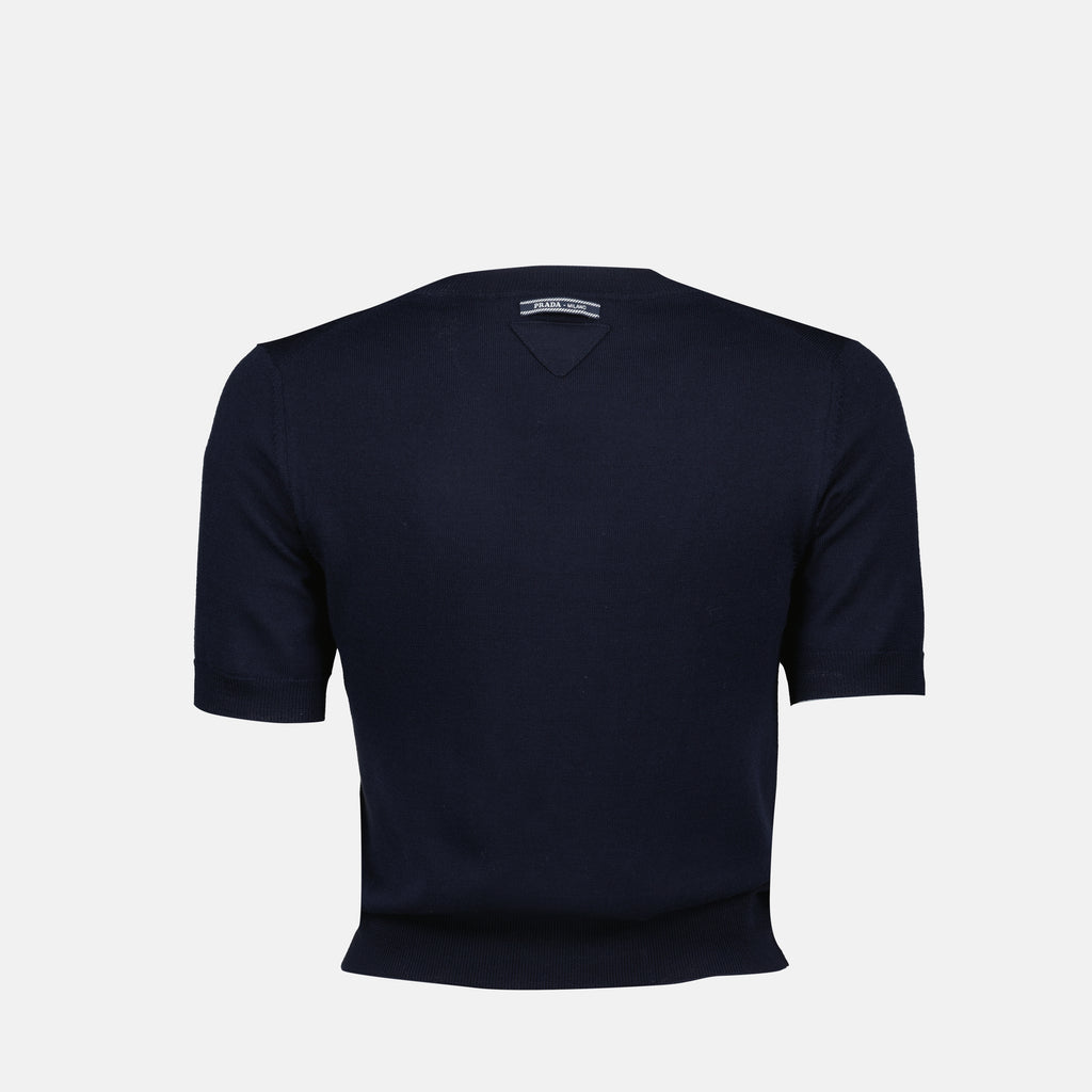 Maille Pull à manches courtes Prada Bleu foncé Femme