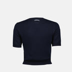 Prendas de punto Suéter de Manga Corta Prada azul oscuro Femme