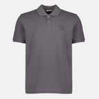 Immagine dell'articolo Polo in cotone grigio con logo Moncler per Uomo - Collezione Primavera-Estate 2026 - Vista Frontale