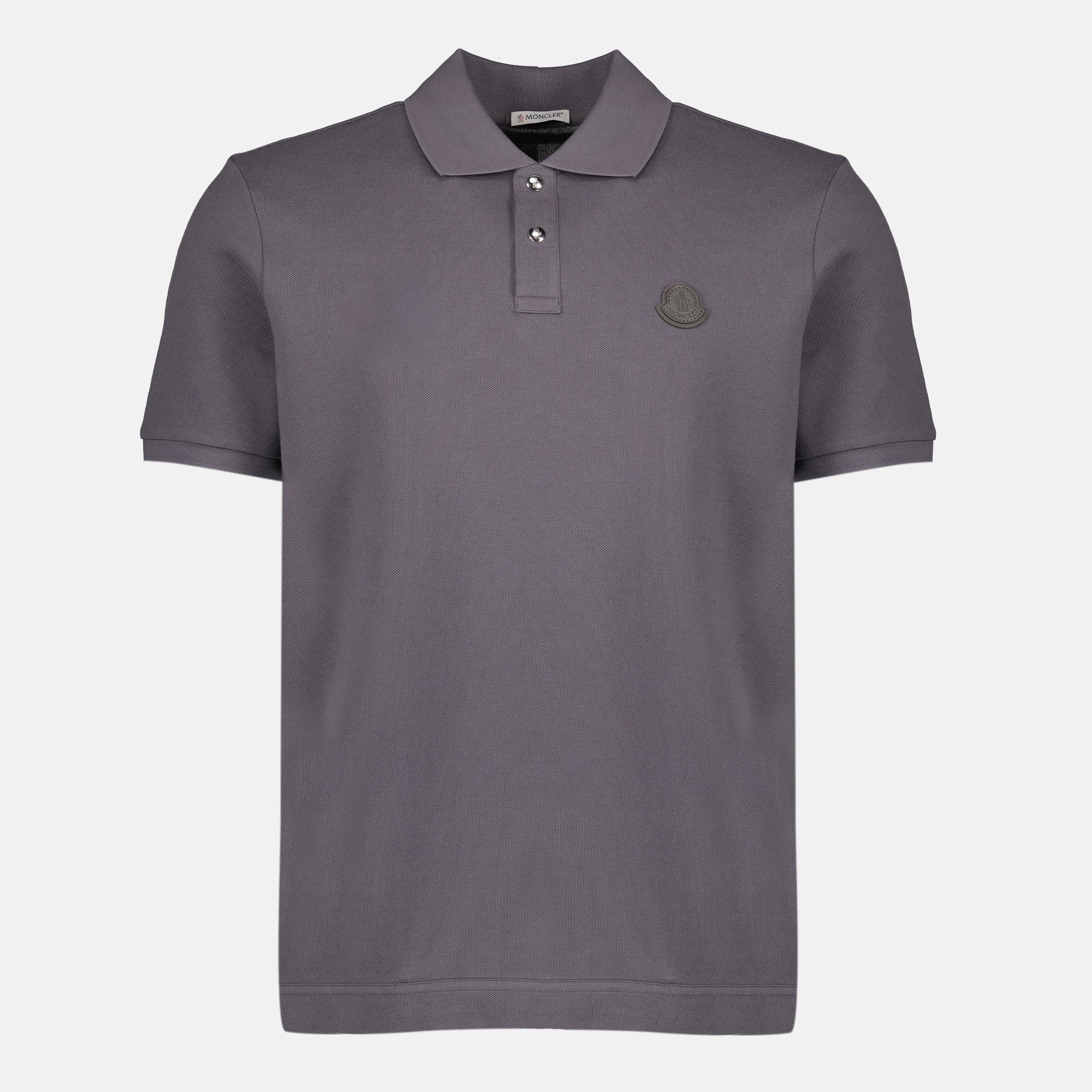 Imagen del artículo Polo de algodón con logotipo gris de la marca Moncler para Hombre - Temporada Primavera-Verano 2026 - Vista Frontal