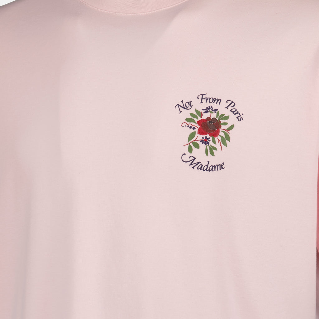 Image de l'article T-shirt Slogan Rose rose de la marque Drole De Monsieur pour Homme - Saison Printemps-Été 2026 - Vue détaillée_1