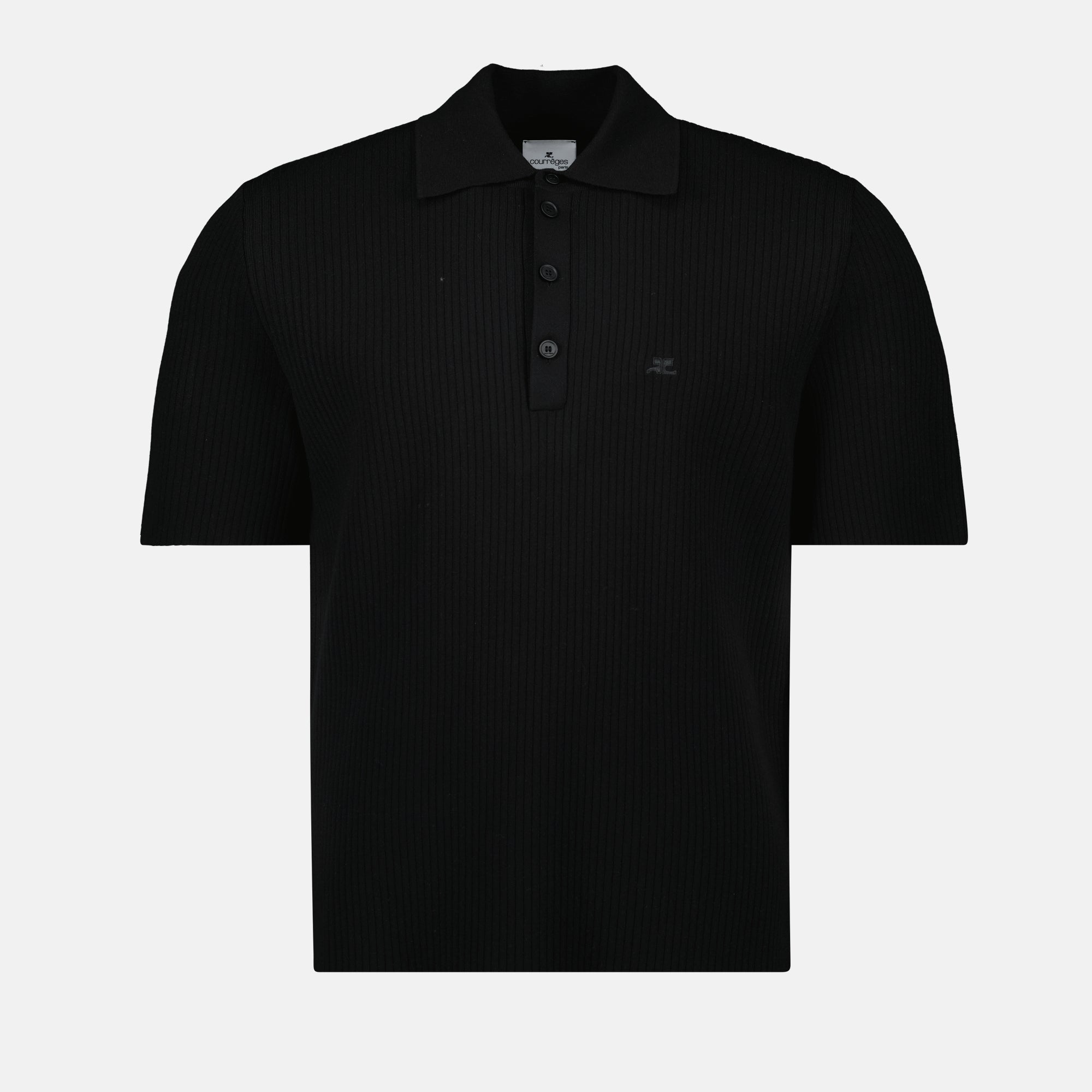 Polos Polo de punto acanalado Courrèges Negro Homme